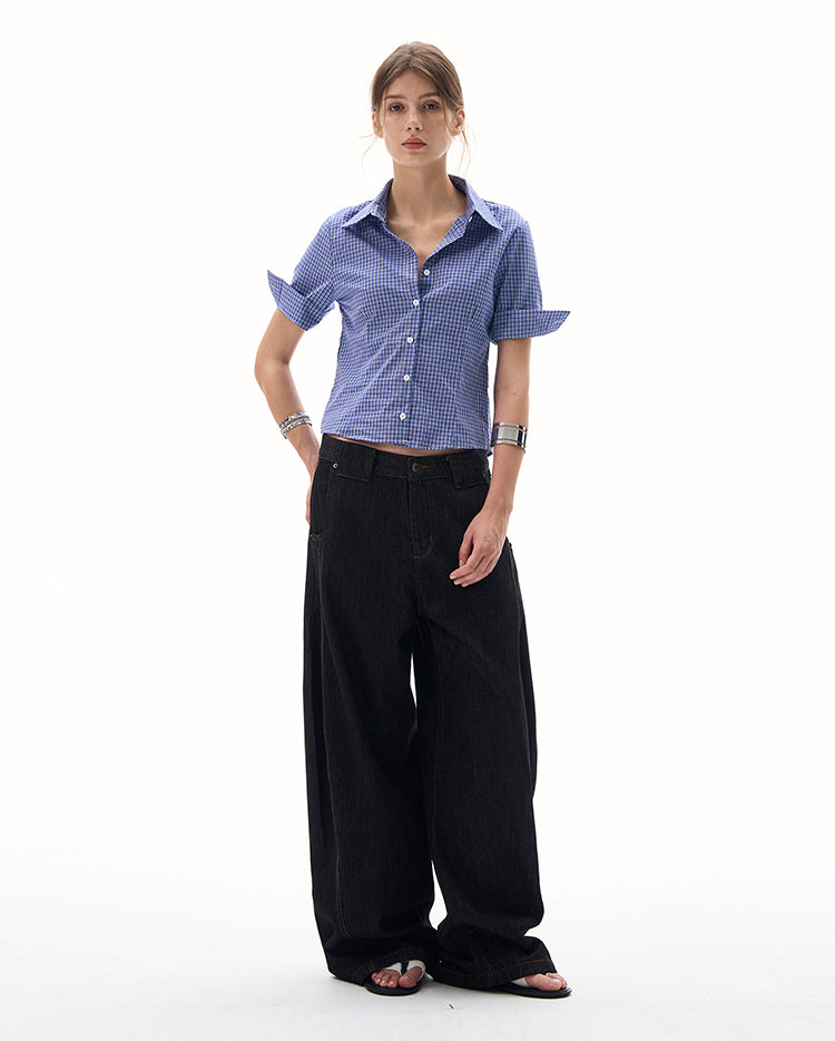 MADWITCH SHORTS-LENGTH STRUCTURED SHIRT #CY156