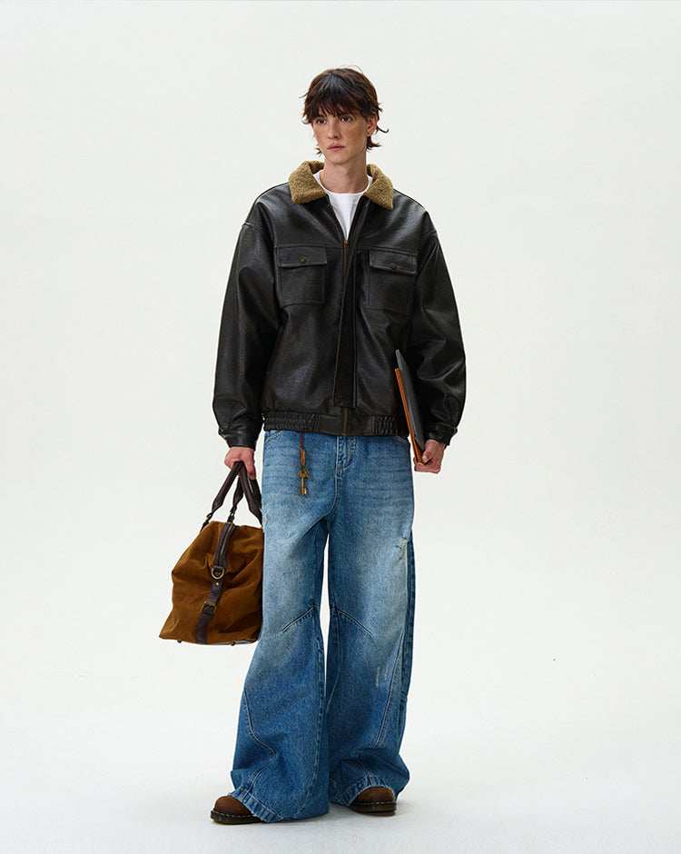 MADWITCH THICKENED PU LEATHER JACKET #G1060