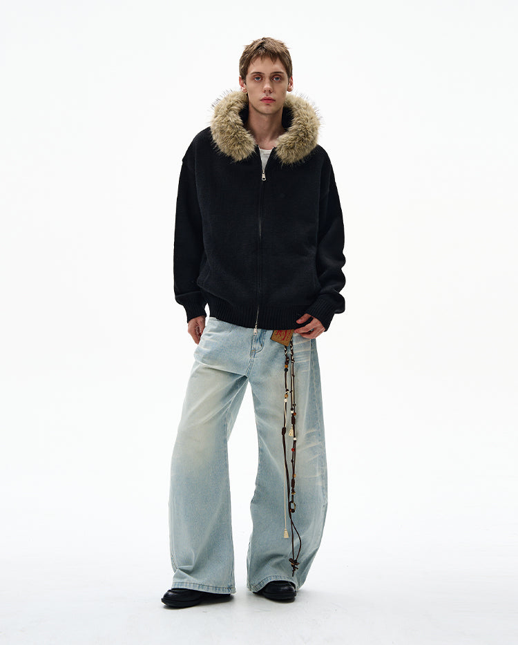 MADWITCH UNISEX FUR-TRIMMED CASUAL COAT #6273