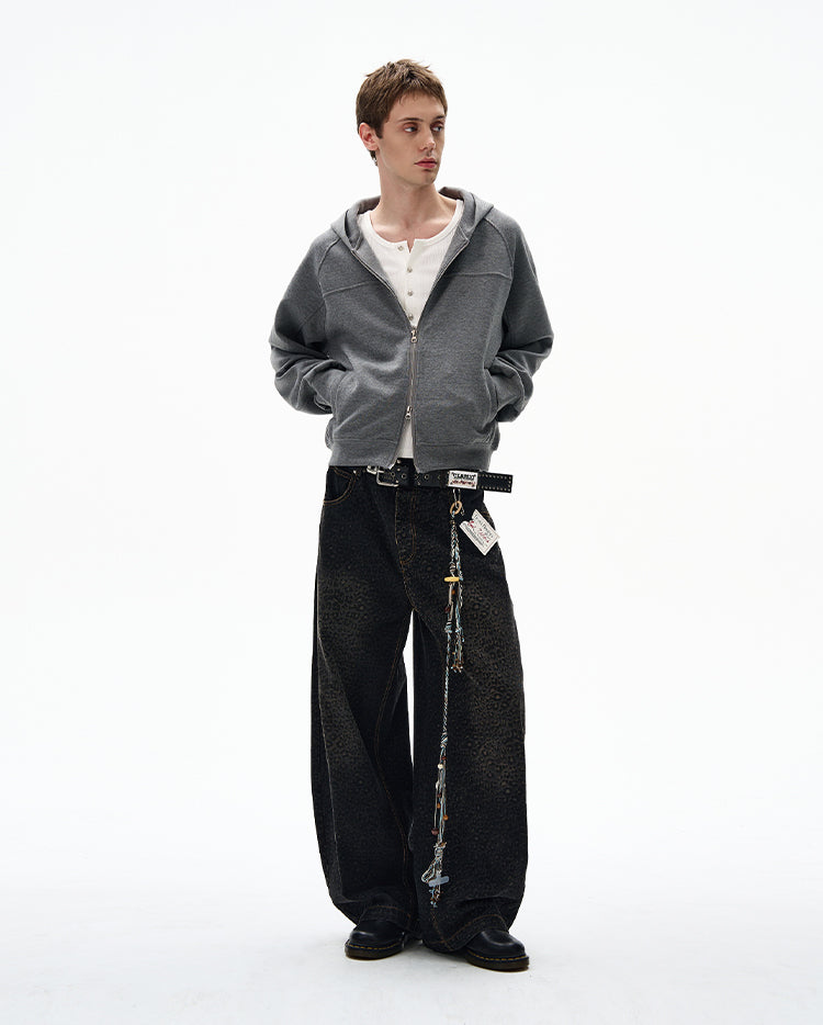 MADWITCH UNISEX HOODED CARDIGAN COAT #RH44