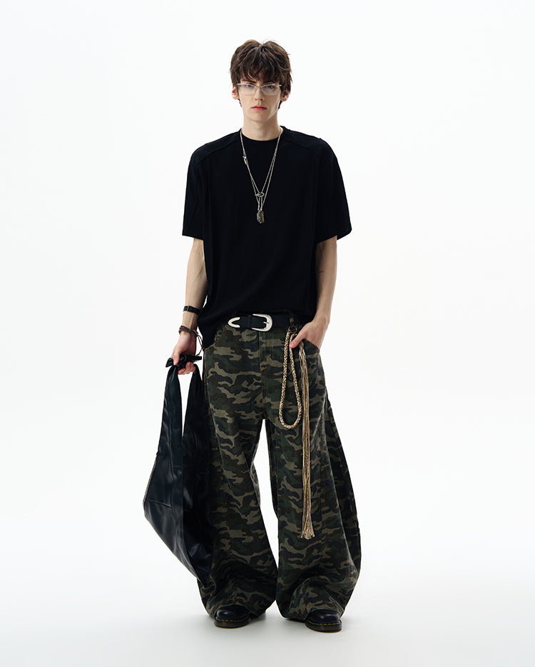 MADWITCH PANELED CREW NECK TEE #UTU009