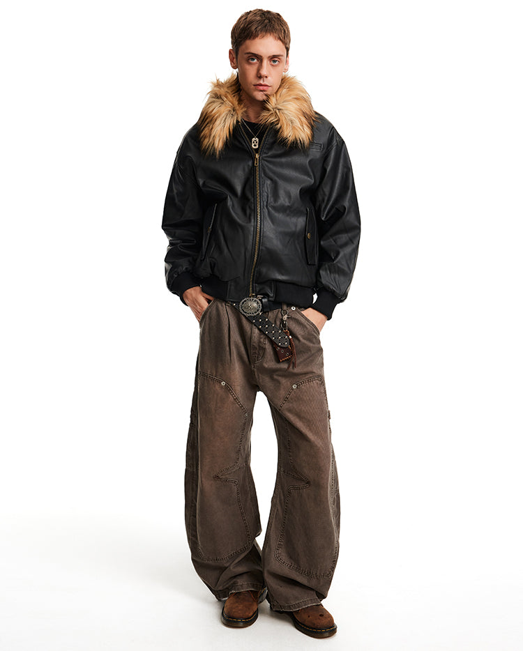 MADWITCH PU SHEARLING PARKA #L99607
