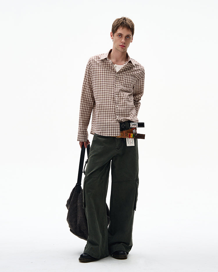 MADWITCH CHECKERED LONG SLEEVE SHIRT #RC86