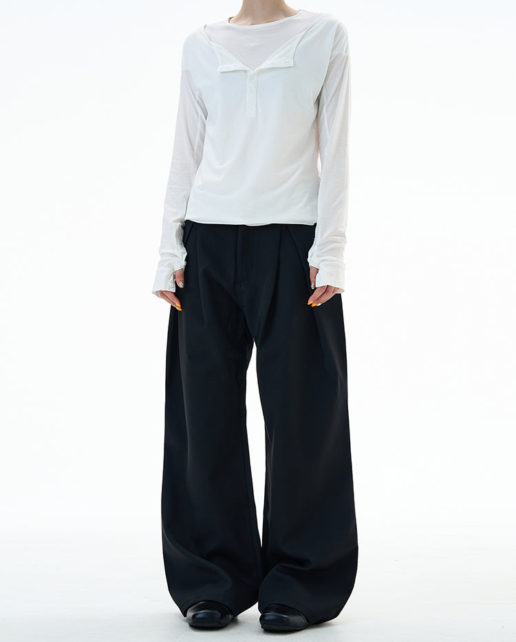 MADWITCH UNISEX WIDE LEG STRAIGHT DRESS PANTS #C915