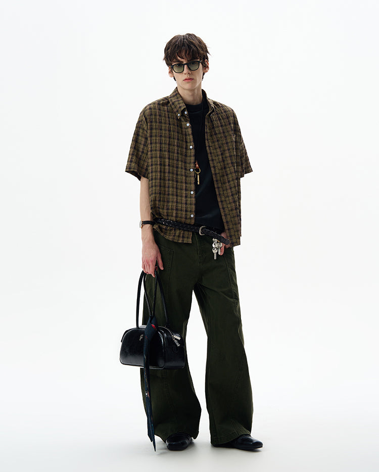 MADWITCH SEERSUCKER SHORT SLEEVE SHIRT #CR252