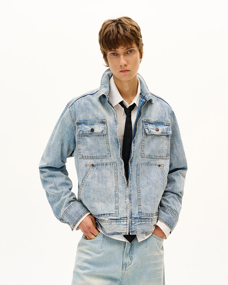 MADWITCH UNISEX VINTAGE WASHED DENIM JACKET #G6863