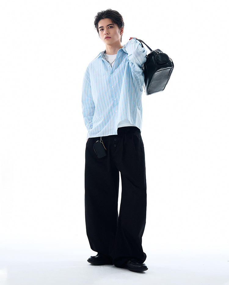 MADWITCH STRIPED LONG SHIRT #RC158