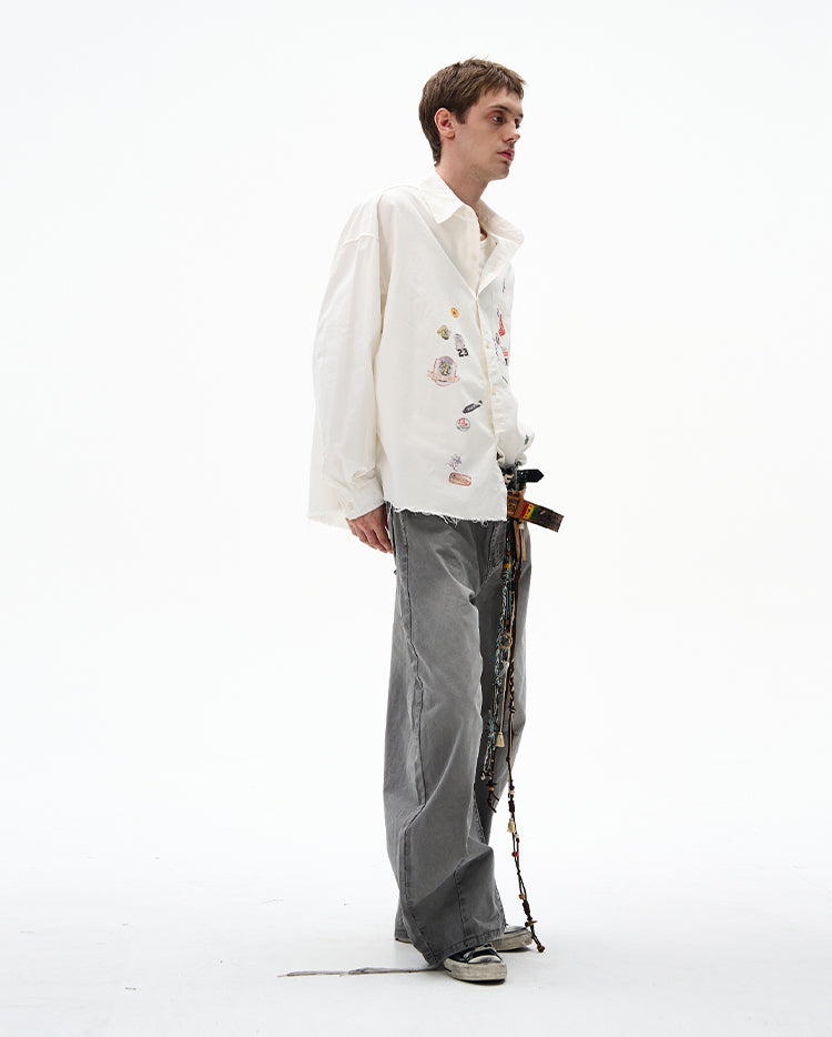 MADWITCH RAW-EDGE LONG SLEEVE SHIRT #BR92
