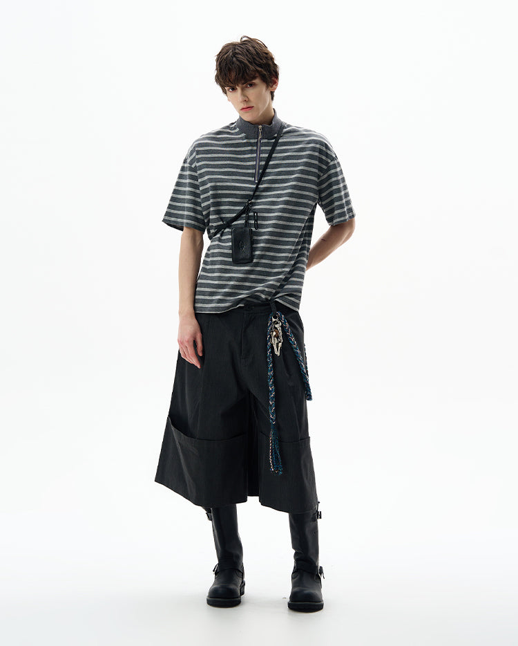 MADWITCH HALF-ZIP DESIGN TSHIRT #6973