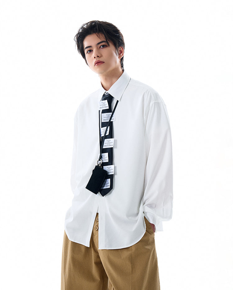 MADWITCH CLEANFIT TURN-DOWN COLLAR WHITE SHIRT #NR3288