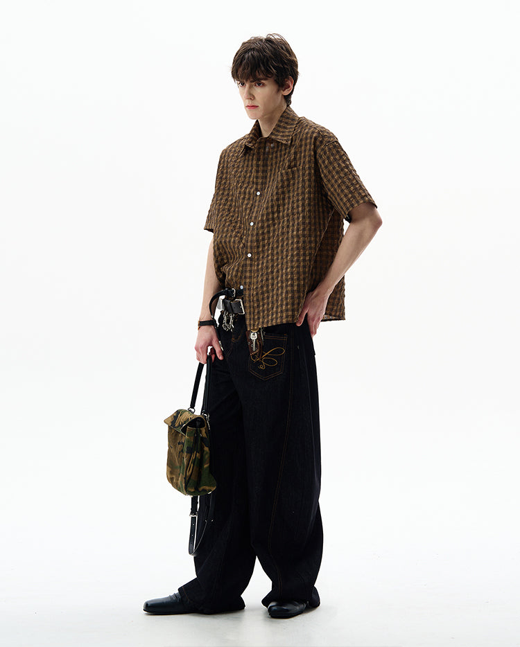 MADWITCH SEERSUCKER RETRO SHIRT #CR237