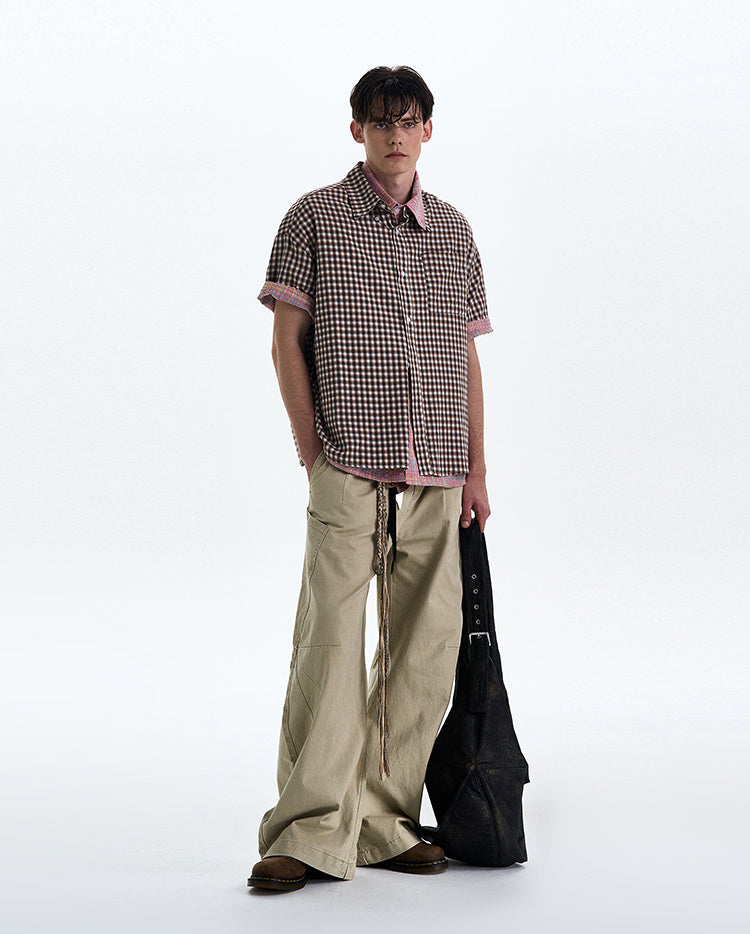 MADWITCH POLKA DOT CHECKERED SHIRT #CR222