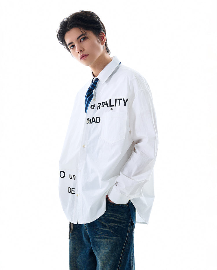 MADWITCH PRINTED WHITE SHIRT #MD4138