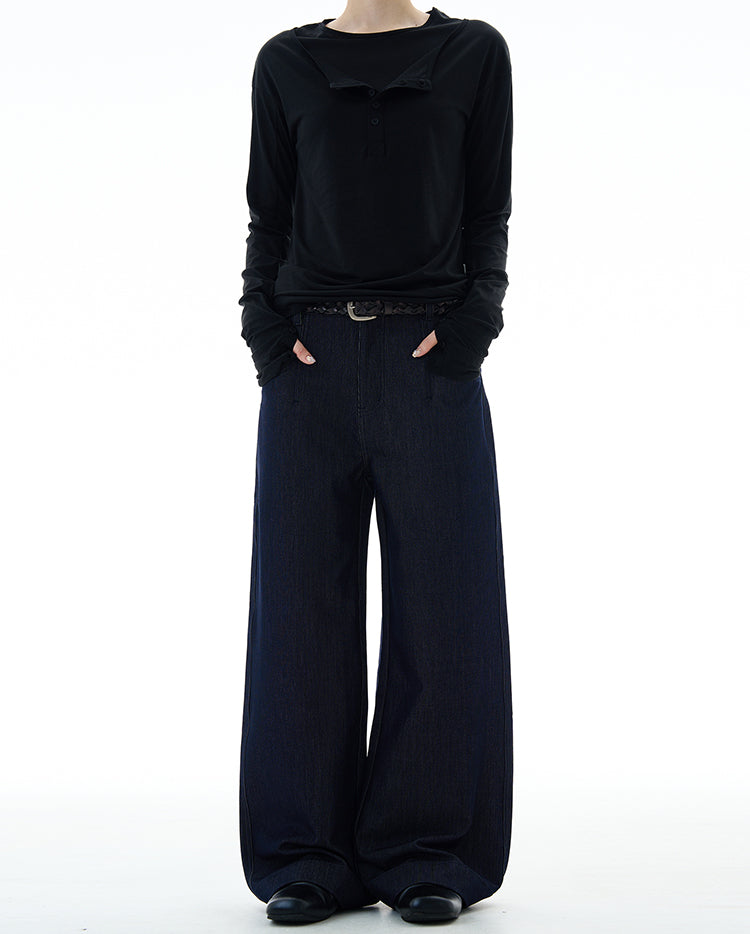 MADWITCH DRAPEY STRAIGHT DENIM PANTS #9910