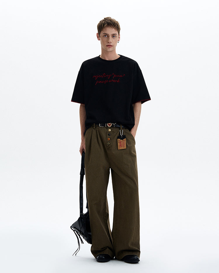 MADWITCH VERSATILE EMBROIDERED T-SHIRT #880312