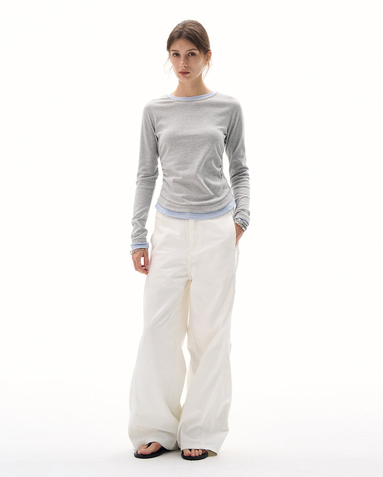 MADWITCH WAIST-CINCH STRIPED TOPS #DD3350