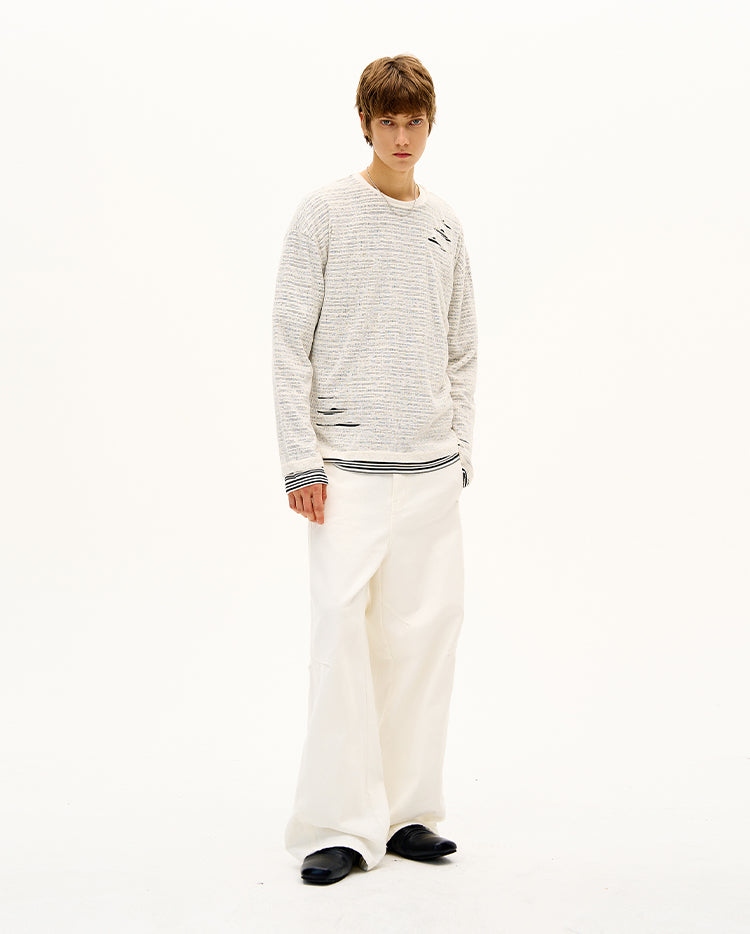 MADWITCH UNISEX DISTRESSED KNIT LONG SLEEVE #SD14
