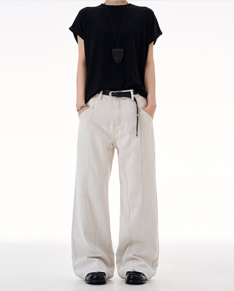 MADWITCH LINEN BLEND WHITE JEANS #CK9657