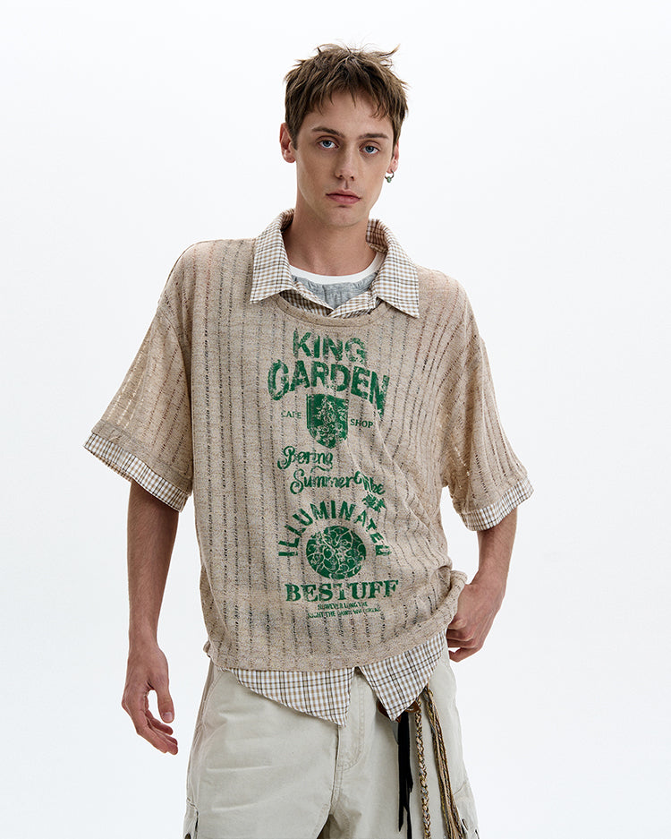MADWITCH LAYERED KNIT TEE #T70
