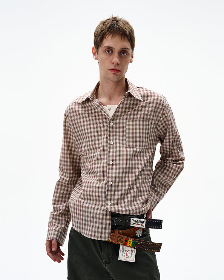 MADWITCH CHECKERED LONG SLEEVE SHIRT #RC86