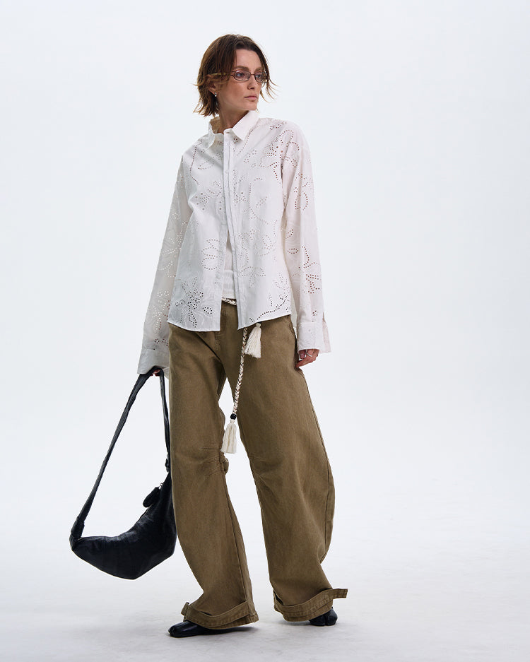 MADWITCH LOOSE WHITE LONG-SLEEVE SHIRT #31111