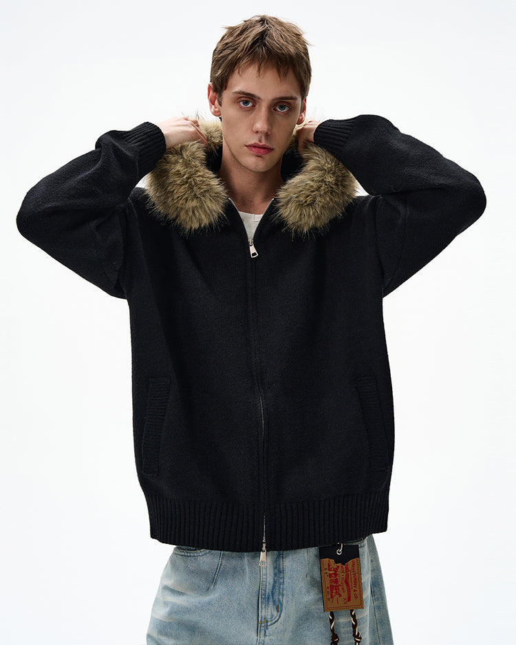 MADWITCH UNISEX FUR-TRIMMED CASUAL COAT #6273