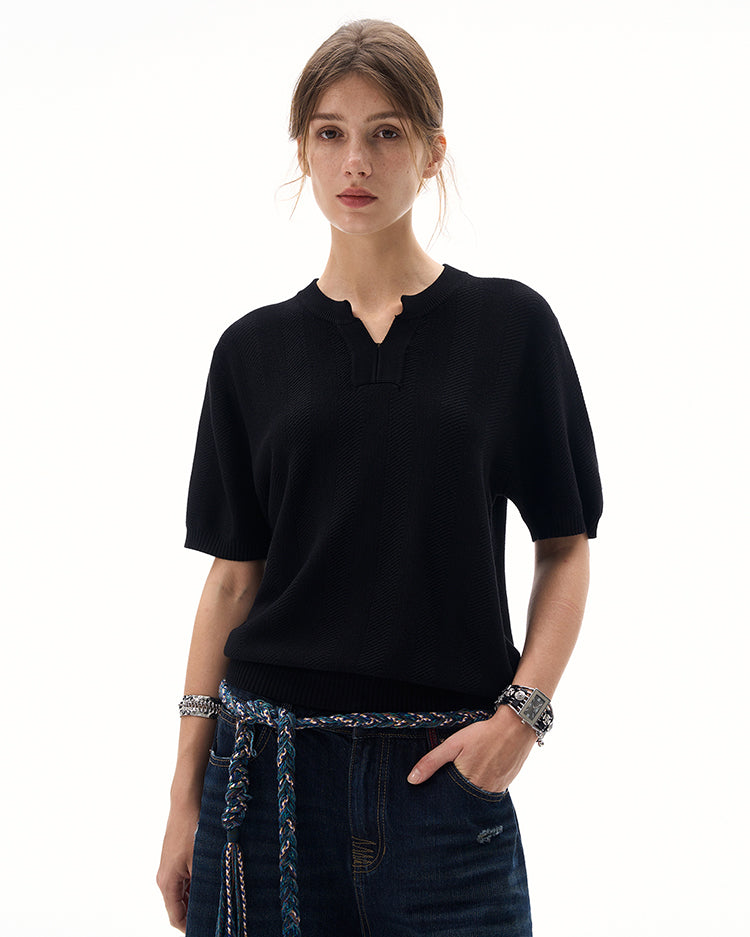MADWITCH CLEAN FIT KNIT T-SHIRT #M6113