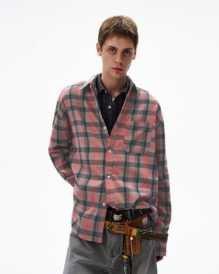 MADWITCH COLOR-BLOCK CHECKED TUNIC #CR603