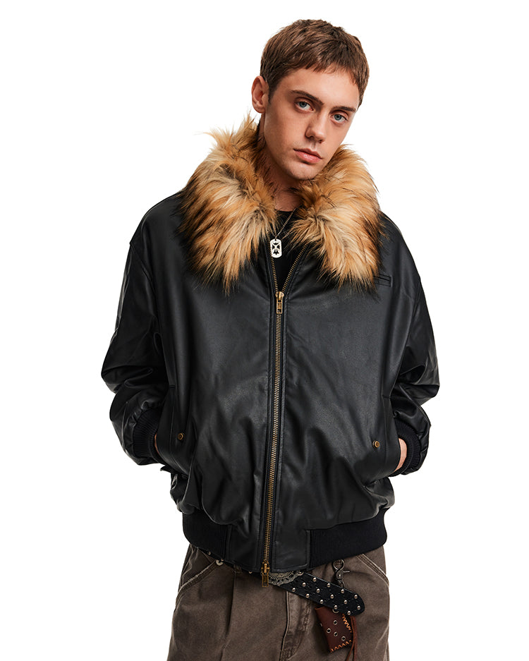 MADWITCH PU SHEARLING PARKA #L99607