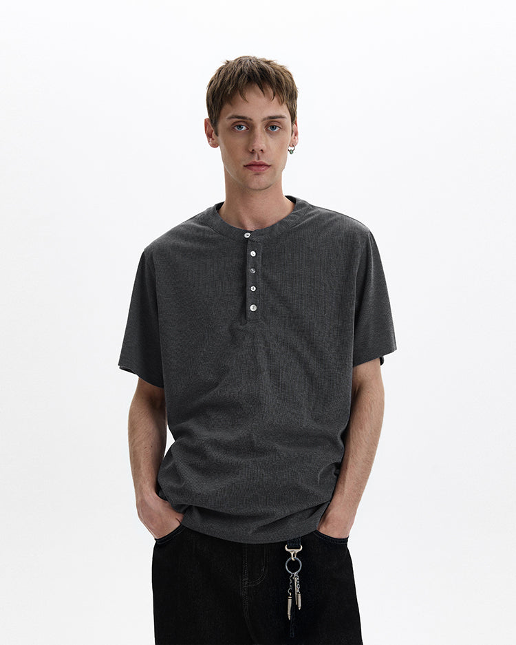 MADWITCH HENLEY KNIT TEE #1052