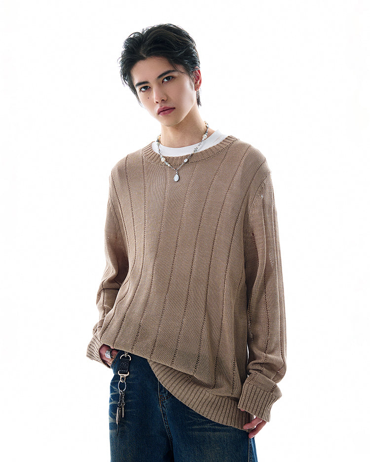 MADWITCH DISTRESSED KNIT SWEATER #81177