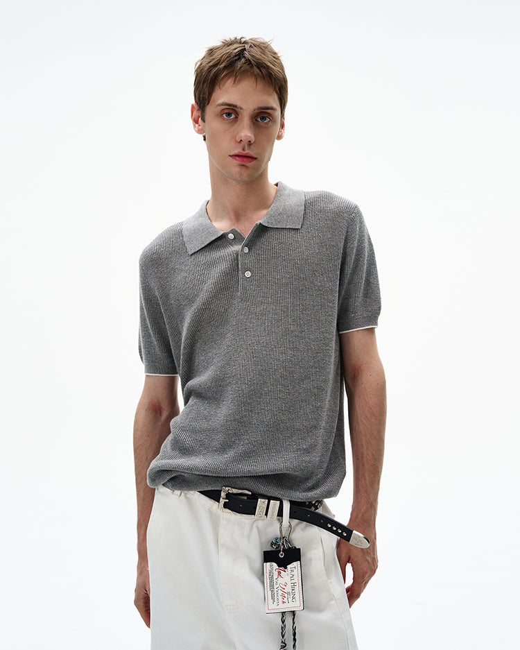 MADWITCH CLASSIC POLO KNIT TOP #250139