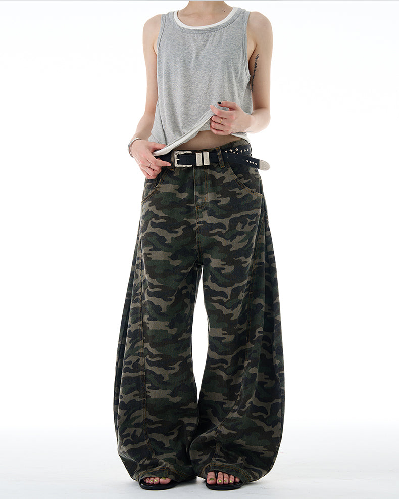 MADWITCH CAMO WIDE-LEG PANTS #G6808