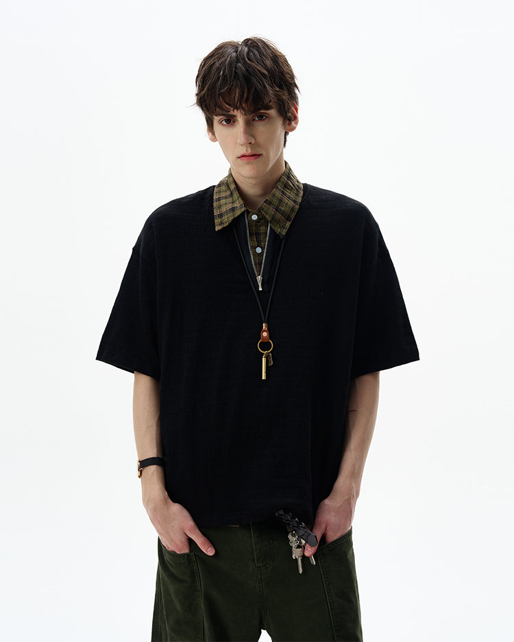 MADWITCH V-NECK KNIT TEE #6971