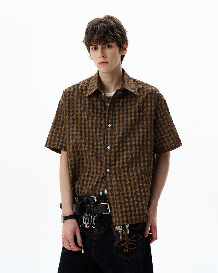 MADWITCH SEERSUCKER RETRO SHIRT #CR237