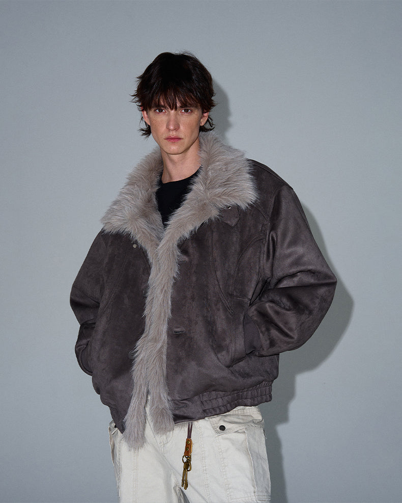 MADWITCH LOOSE FIT FUR-COLLAR JACKET #990213