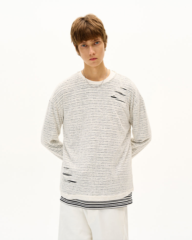 MADWITCH UNISEX DISTRESSED KNIT LONG SLEEVE #SD14
