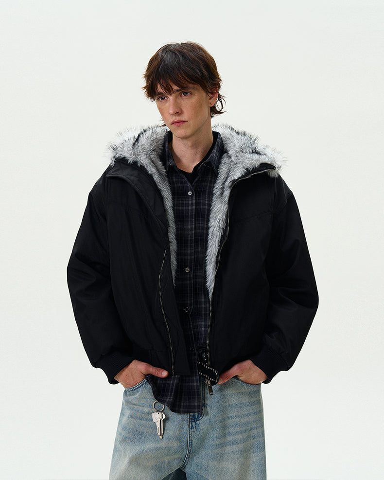 MADWITCH LOOSE FIT FUR-COLLAR JACKET #990219