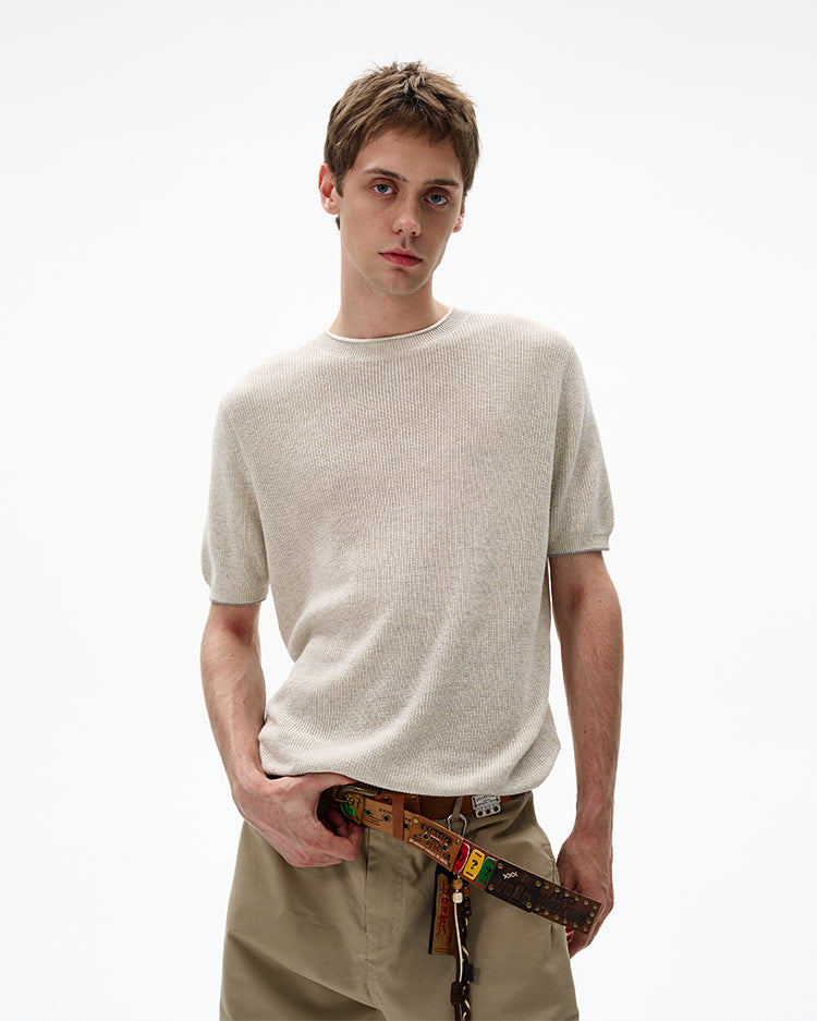 MADWITCH RETRO MINIMALIST KNIT TEE #250115
