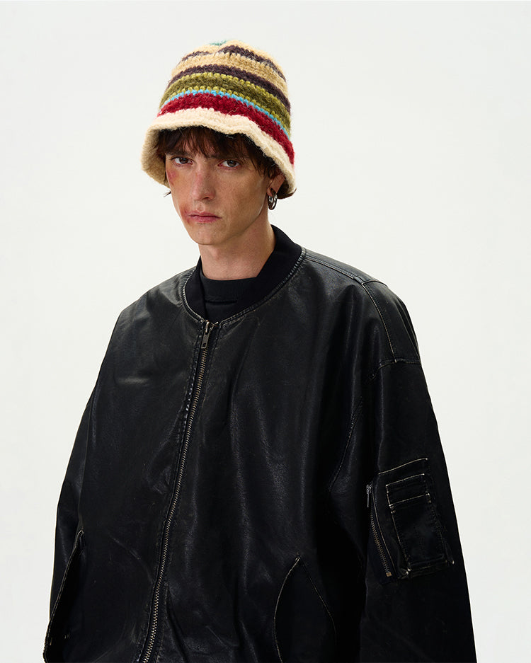 MADWITCH VINTAGE CASUAL LEATHER JACKET #AW6870