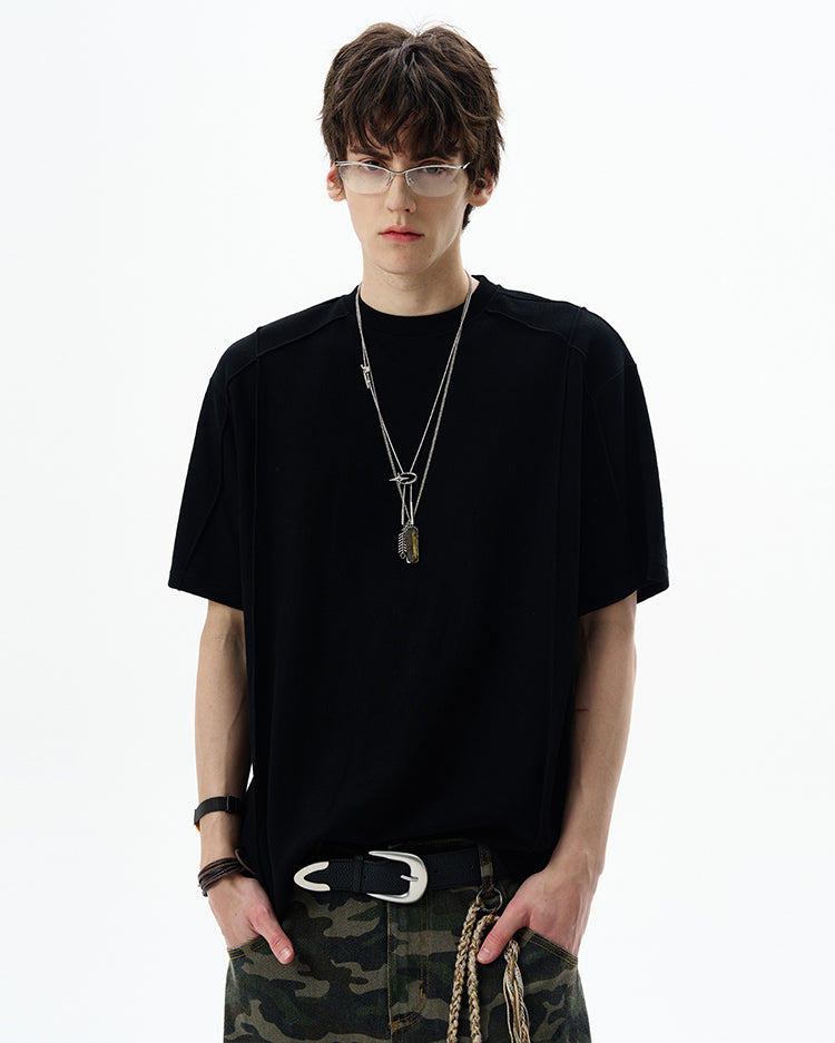 MADWITCH PANELED CREW NECK TEE #UTU009