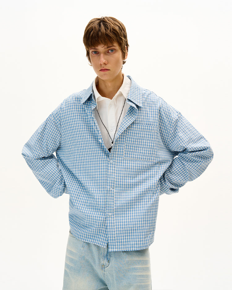 MADWITCH UNISEX CLASSIC PLAID BUTTON-UP SHIRT #CR6211