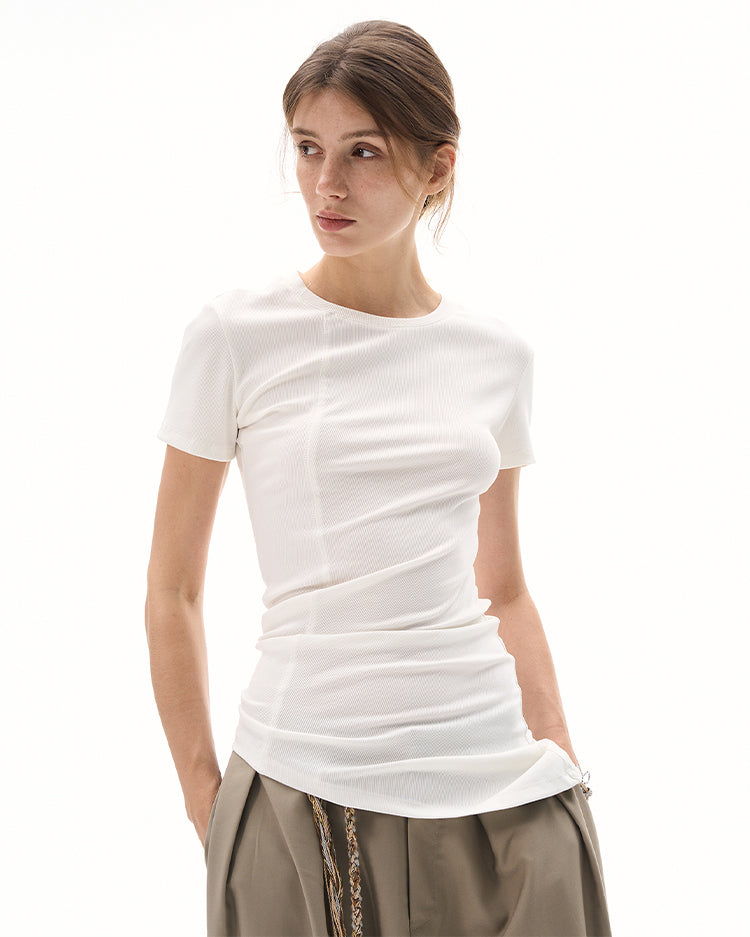 MADWITCH IRREGULAR HEM RETRO TEE #TC76N