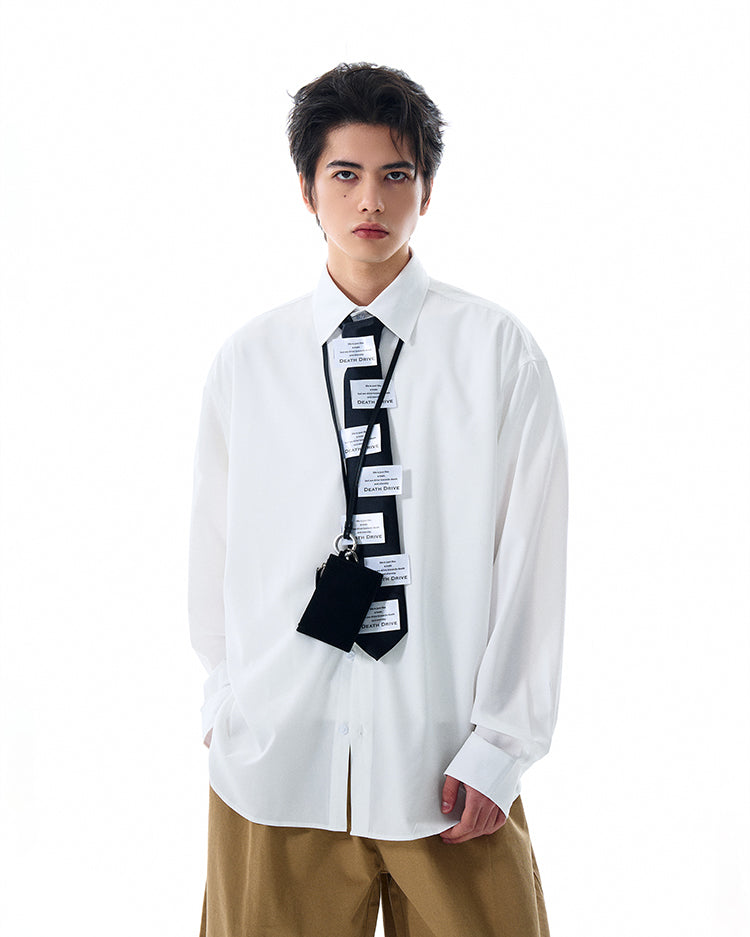 MADWITCH CLEANFIT TURN-DOWN COLLAR WHITE SHIRT #NR3288