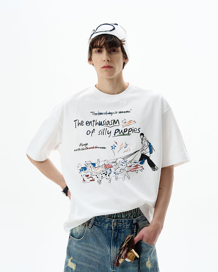 MADWITCH FUN PRINT CREWNECK TEE #880320