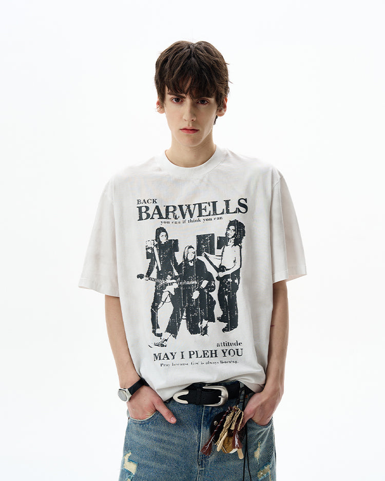 MADWITCH ROCK RETRO TEE #BW25701