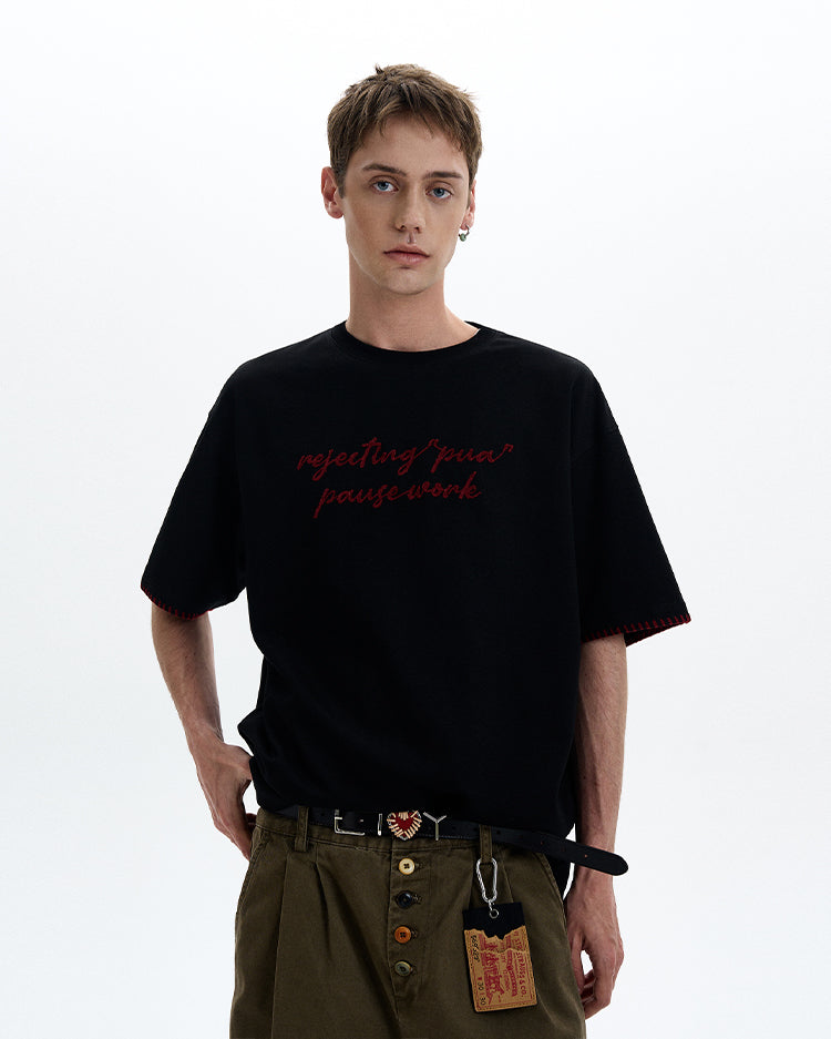 MADWITCH VERSATILE EMBROIDERED T-SHIRT #880312