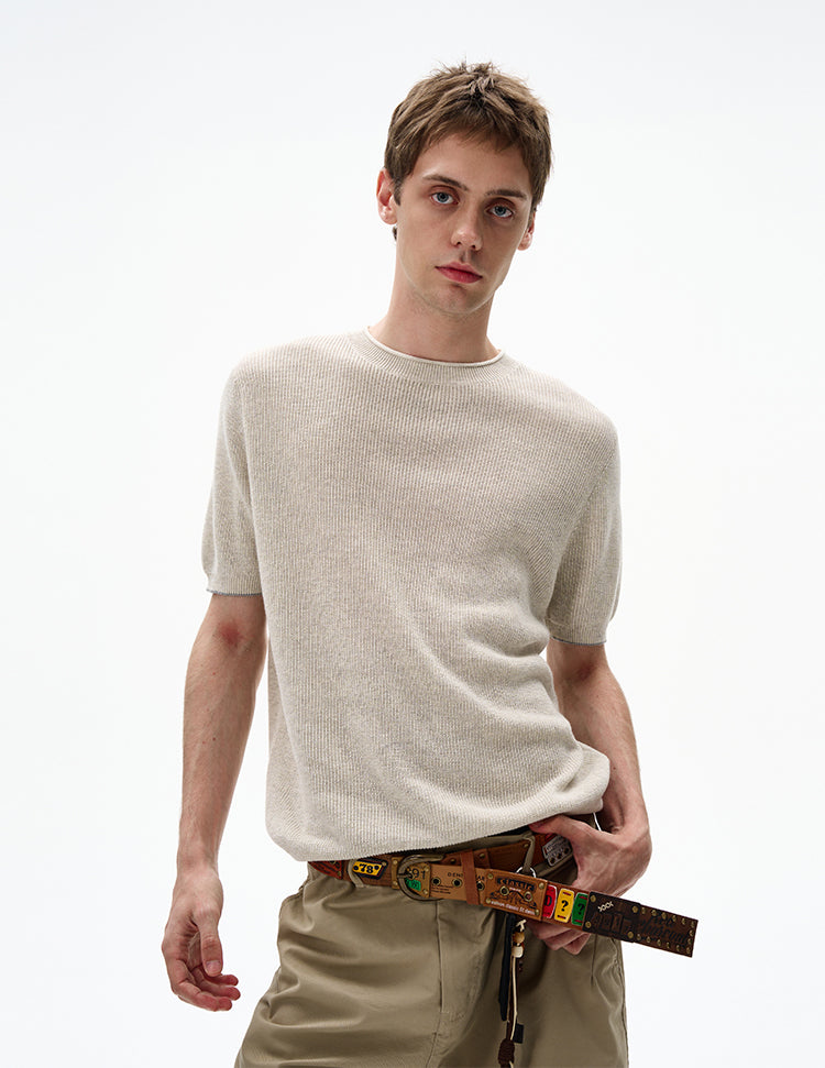MADWITCH RETRO MINIMALIST KNIT TEE #250115