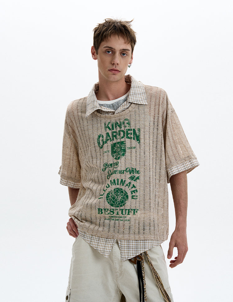 MADWITCH LAYERED KNIT TEE #T70