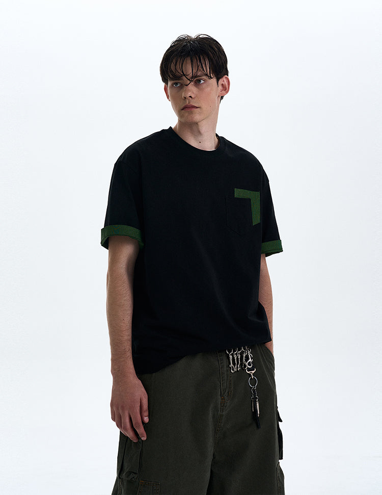MADWITCH CONTRAST COLOR CREWNECK TEE #C205C25